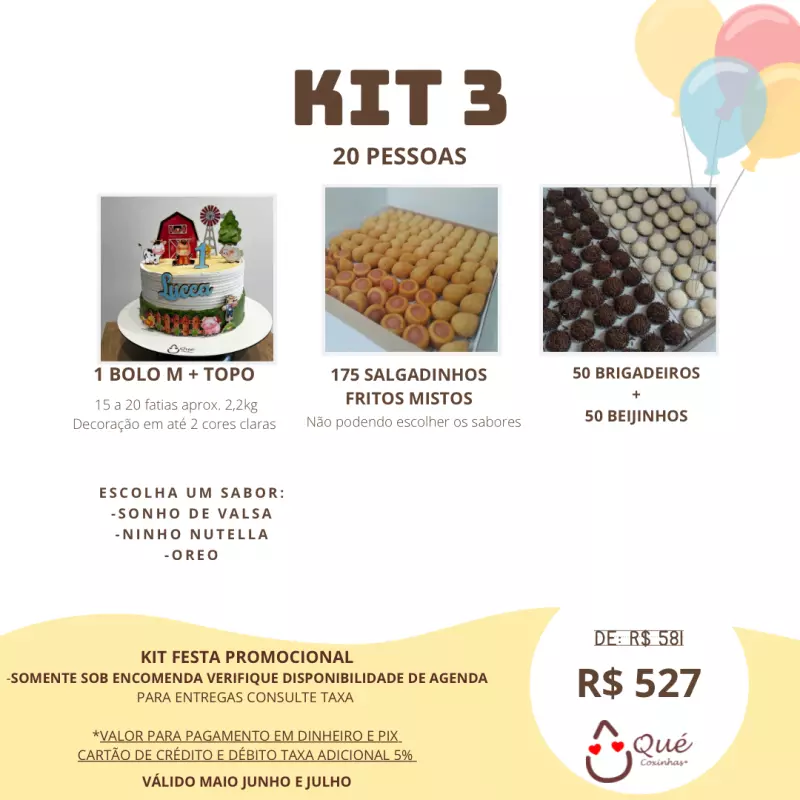 KIT 3 - 20 pessoas