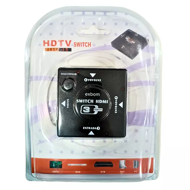 SWITCH HDMI 3 PORTAS EXBOM 0531
