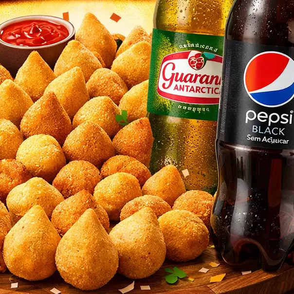 70 salgados com 1 Refrigerante 1,5 L