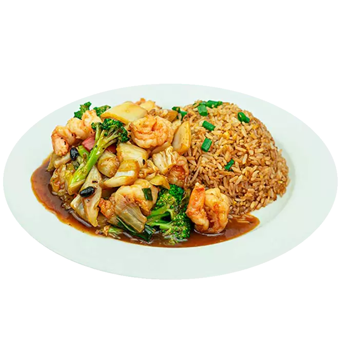 M25-Langostino c/ verduras + chaufa