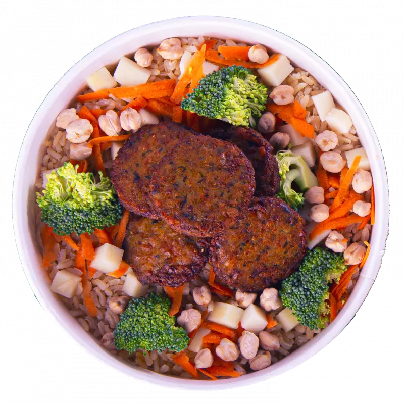 Bowl Arroz Integral + faláfel Vegano