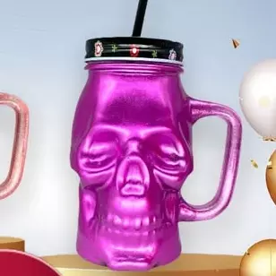 VASO CALAVERA ROSADO C/SORBETE