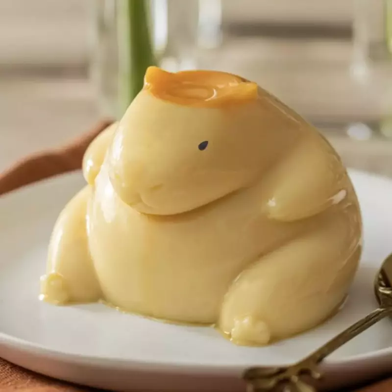 Pudim no formato de capivara