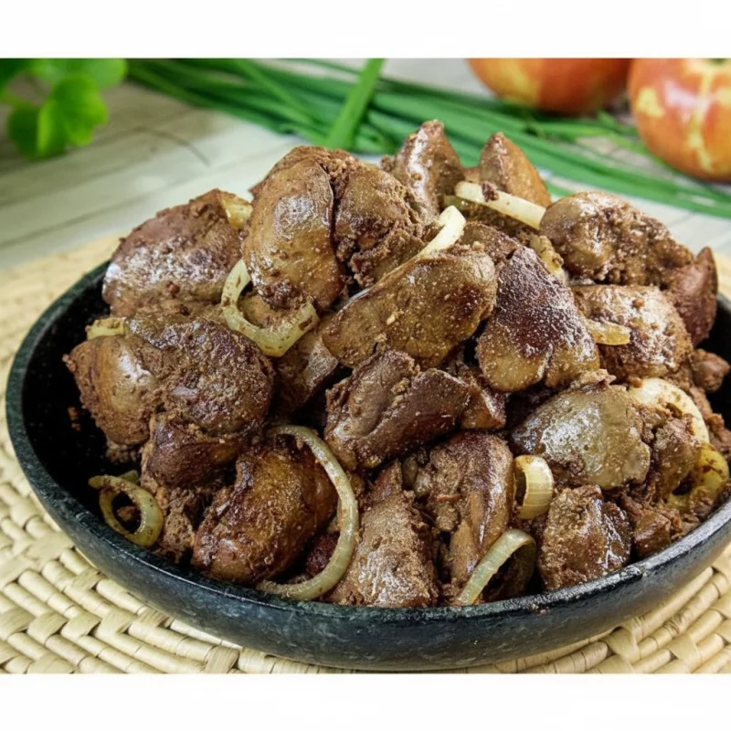 FÍGADO DE FRANGO ACEBOLADO