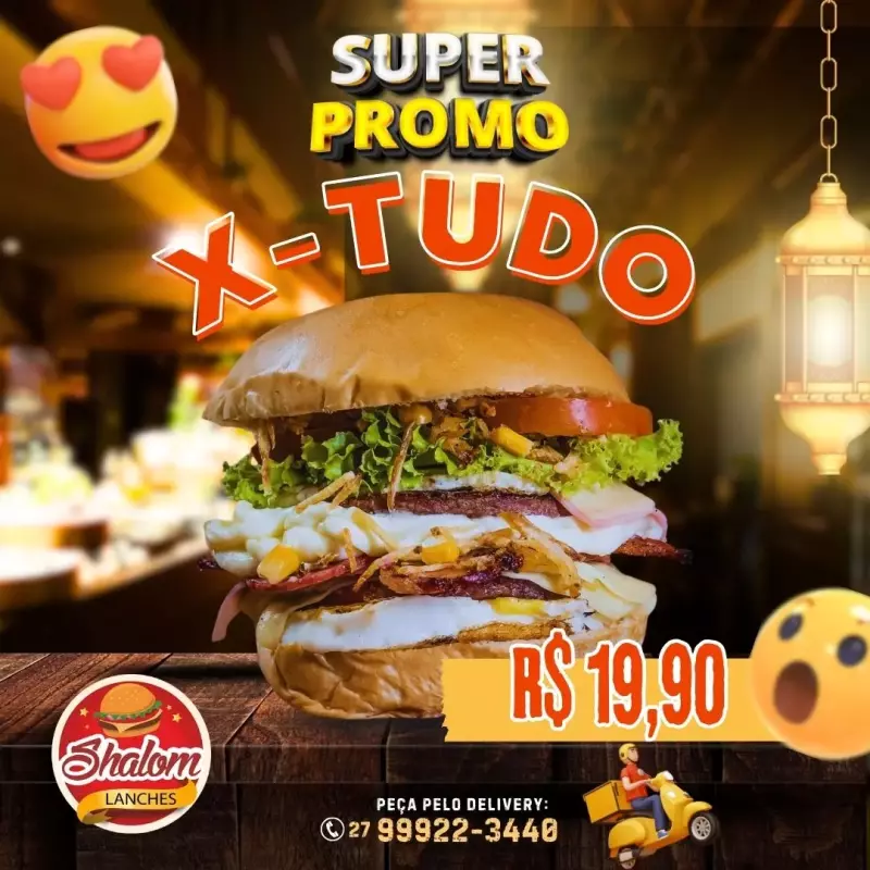 X-Tudo apenas R$ 19,90