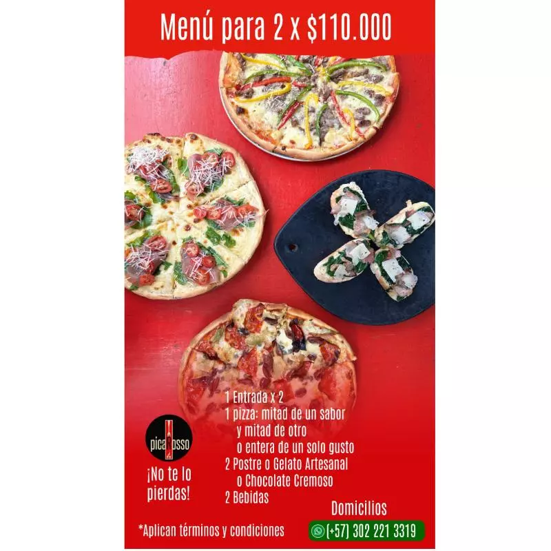 MENÚ PIZZA X2 Selección MAYO