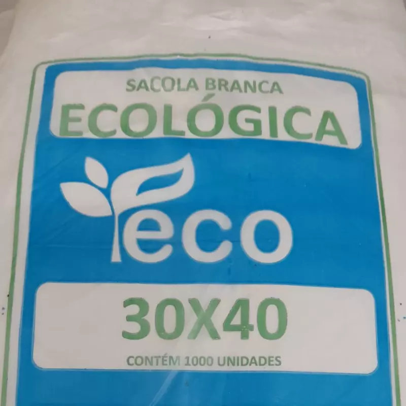 Sacola branca ecológica 30X40