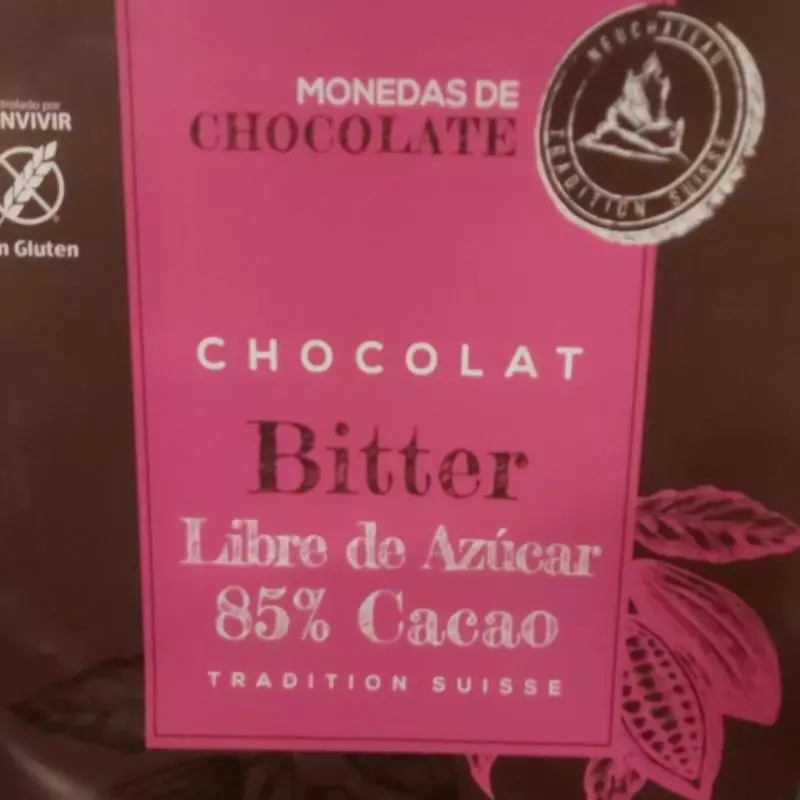 Monedas de chocolate 85% cacao sin azucar