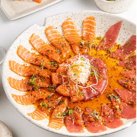 Usuzukuri de atum e salmão