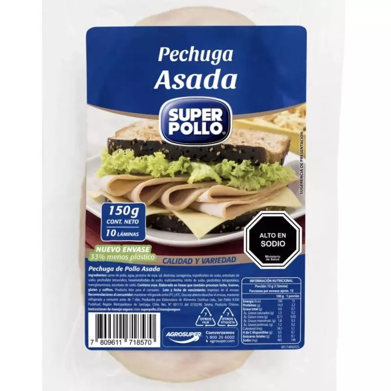 Pechuga asada 150grs súper pollo