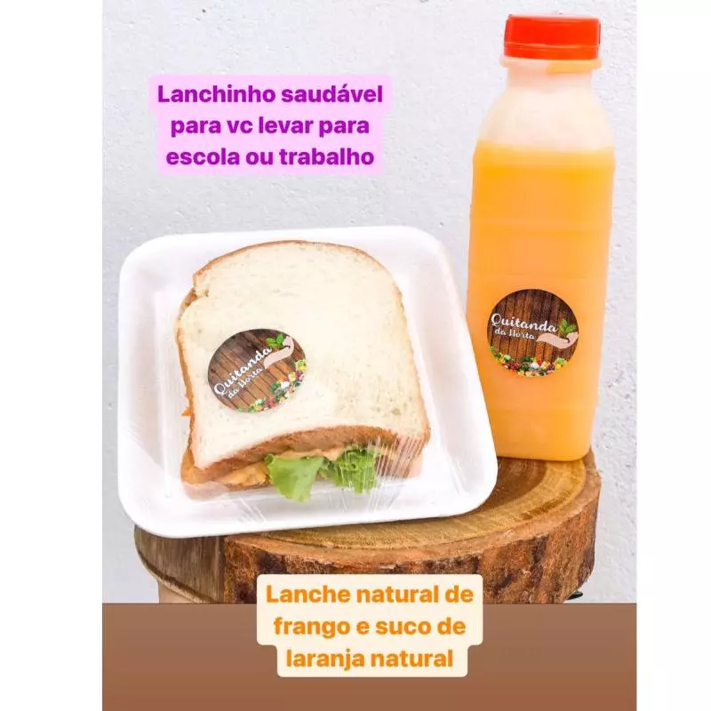 Combo Suco laranja e Lanche