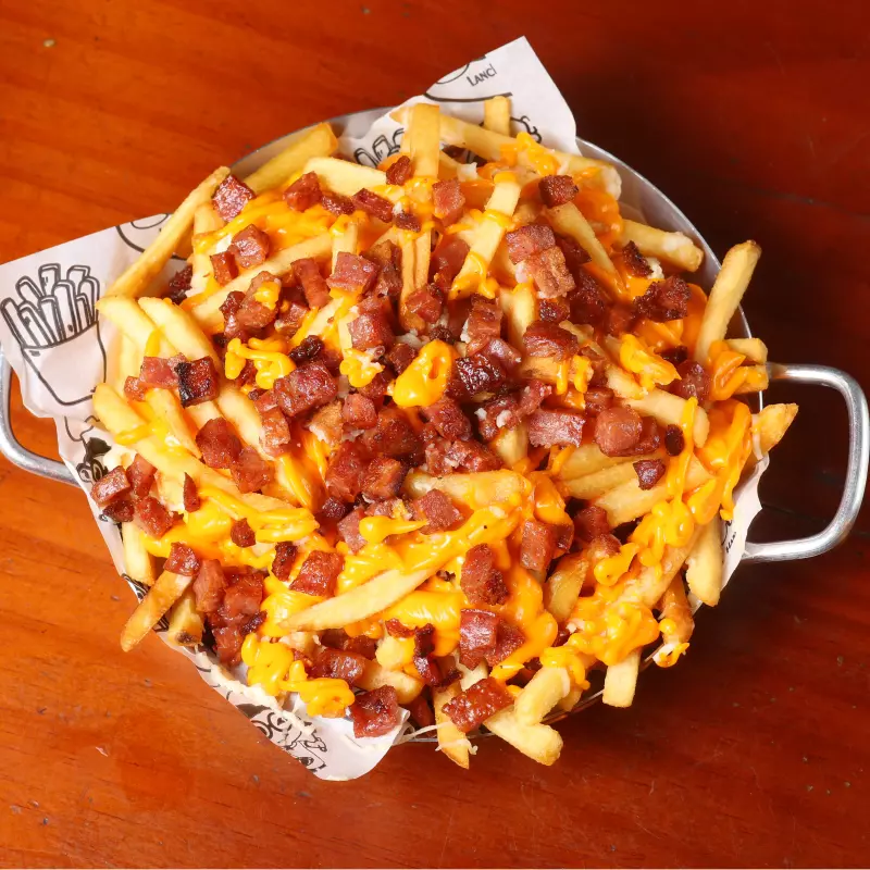 Porção Batata Frita c/Bacon+Cheddar