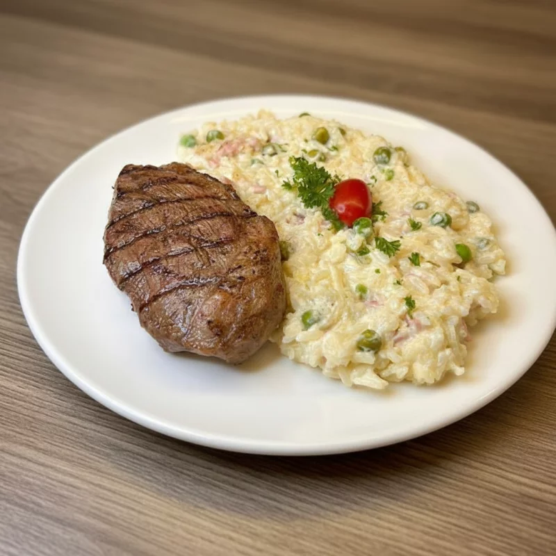 PICANHA COM ARROZ CREMOSO