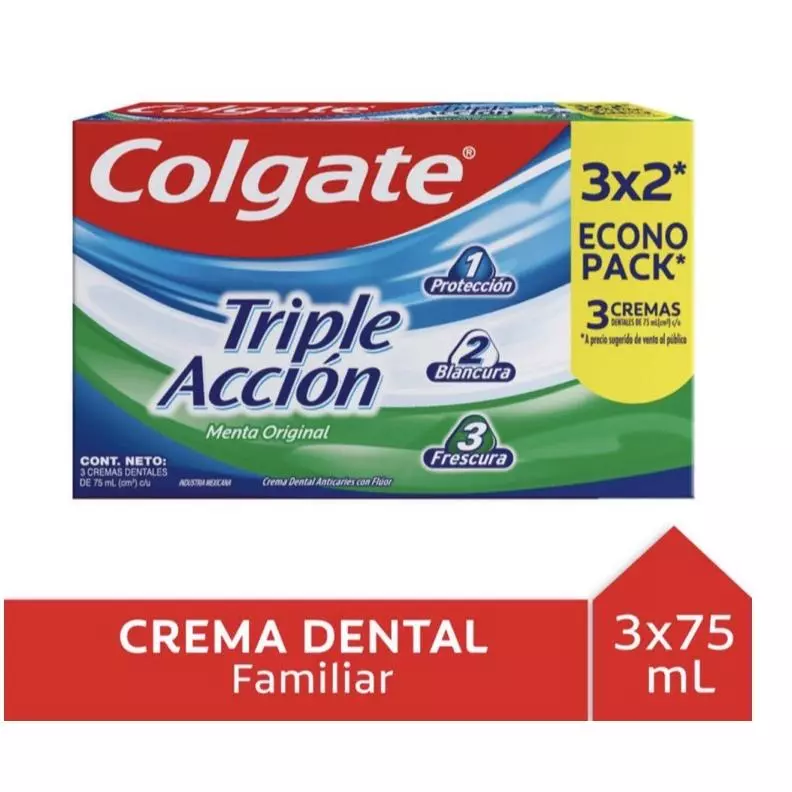 Colgate triple acción 3x75ml