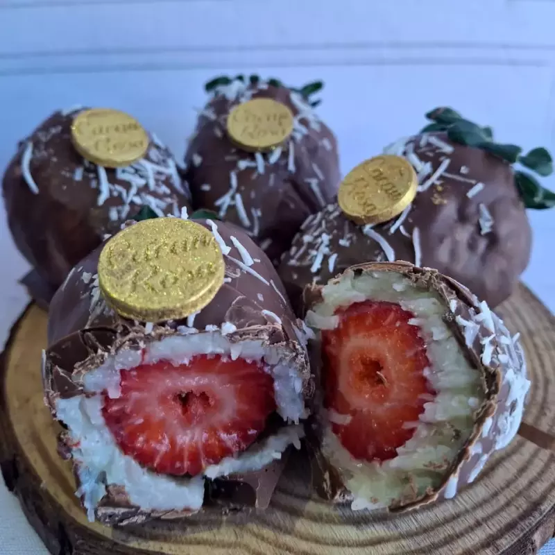 Bombom de Prestigio com Morango
