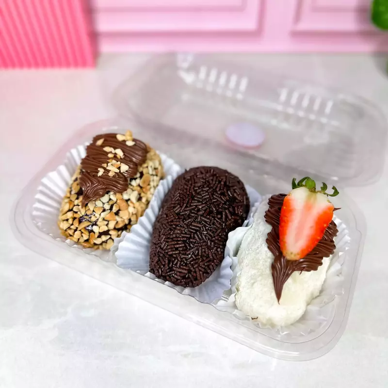 Trio coxinha de morango