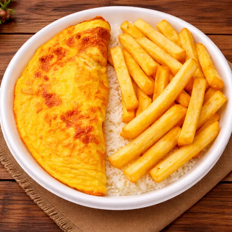 Omelete de Tomate com Queijo