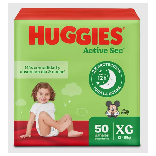 PAÑALES HUGGIES ACTIVE SEC ETAPA 4
