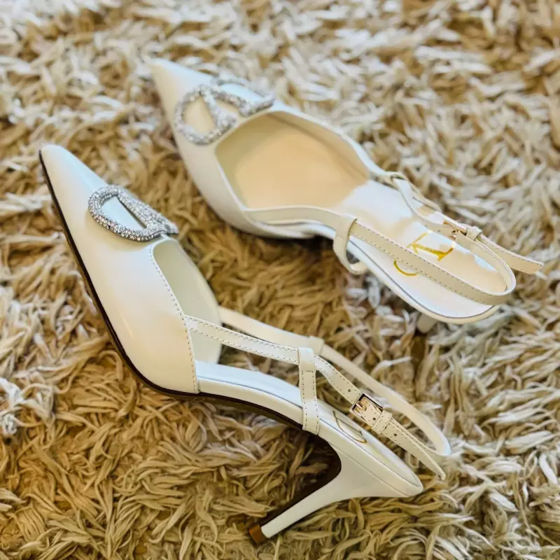 TACÓN VALENTINO STILETO BLANCO/PLATA