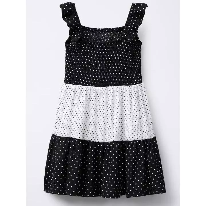 VESTIDO CON PANEL DE LUNARES