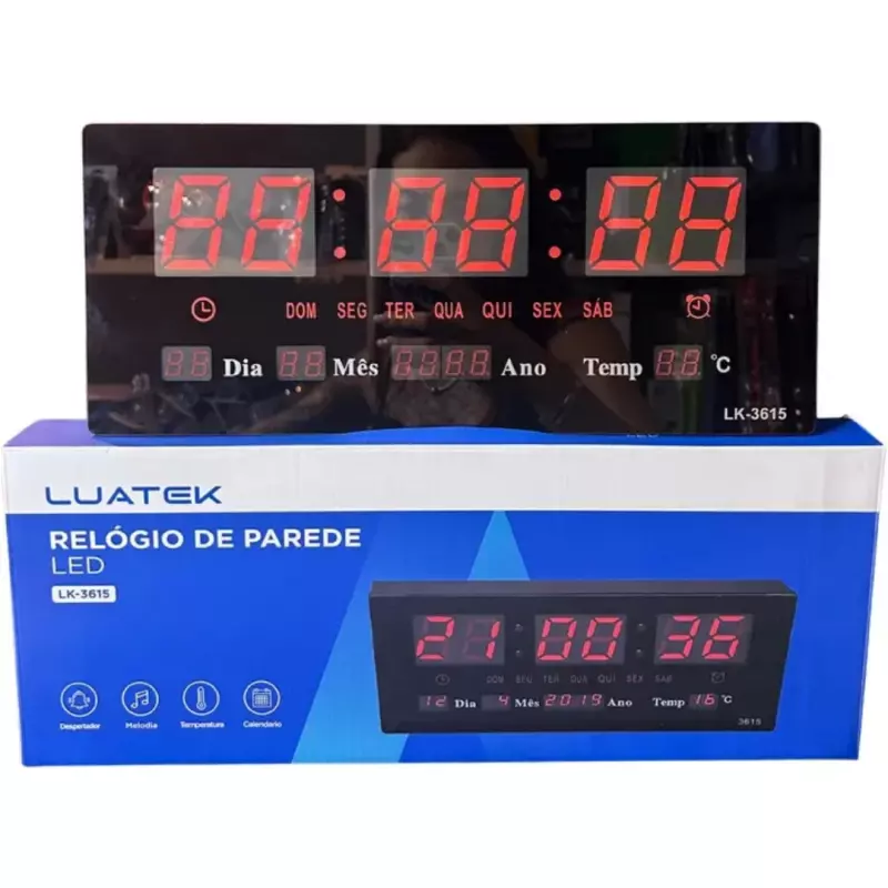 RELOGIO DIGITAL LUATEK LED LK-3615