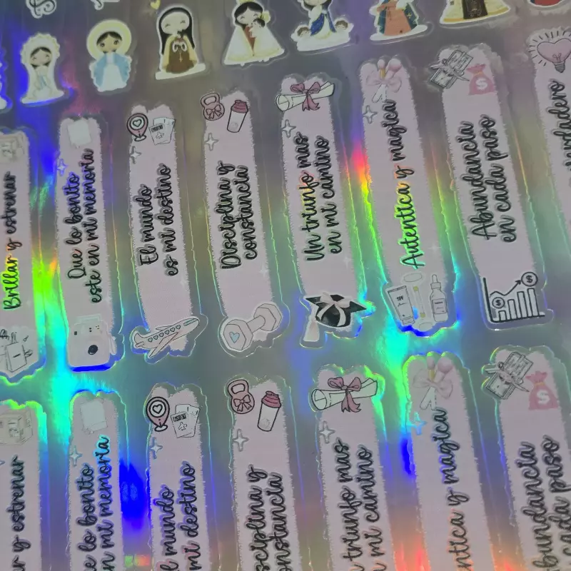 Sticker metalizado x10 dtf-uv