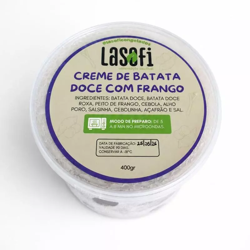 Creme de batata doce com frango