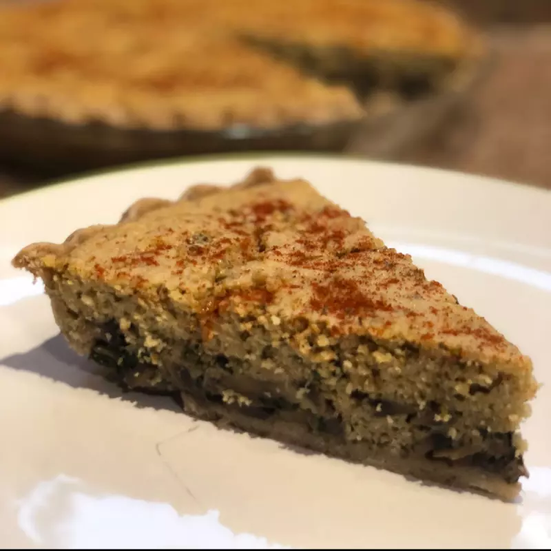 Quiché de espinaca y hongos