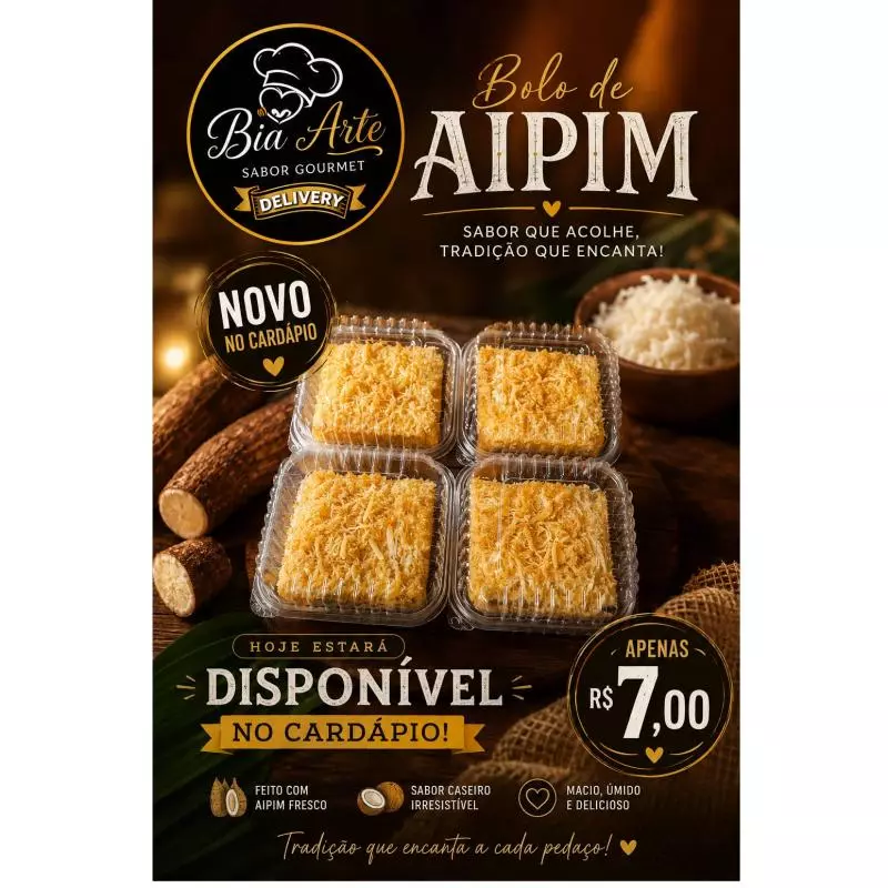 Bolo de Aipim com coco