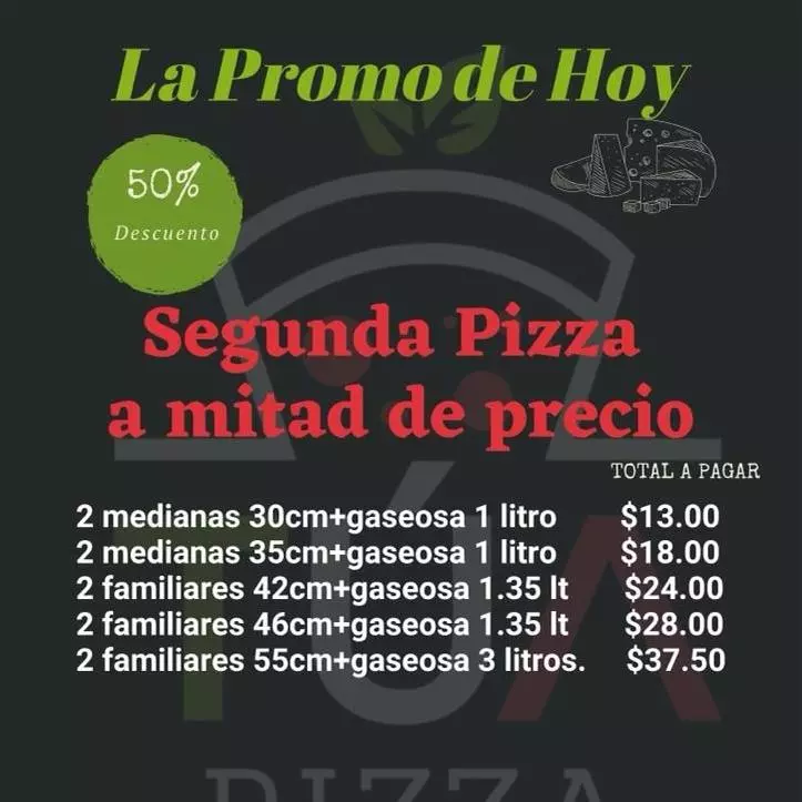 2da Pizza 50% off