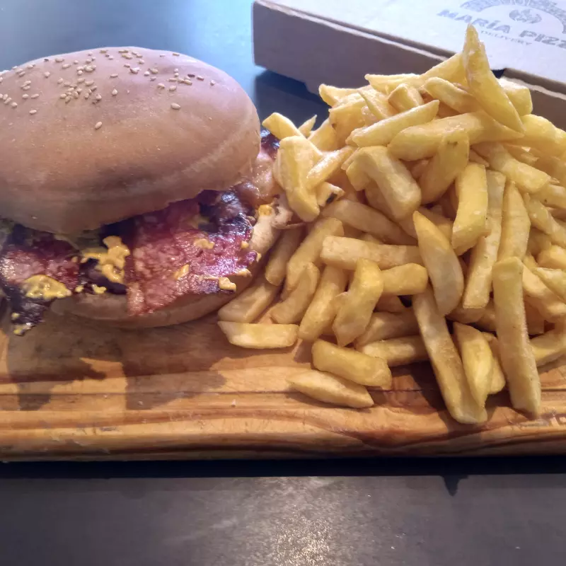 Hamburguesa c/ Cheddar y Bacon