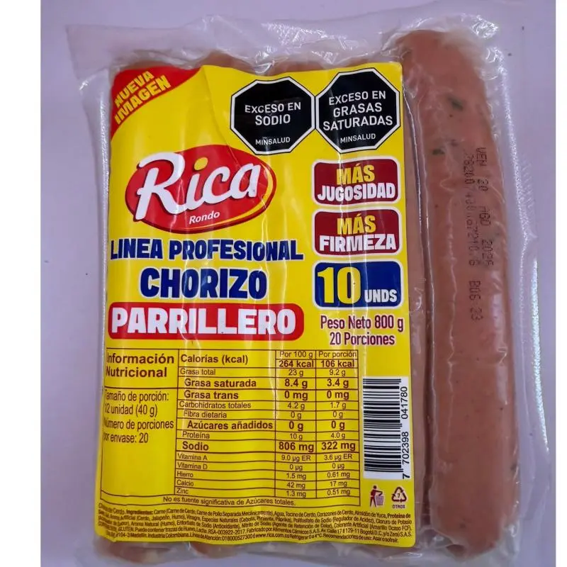 CHORIZO PARRILLERO RICA X 10 UNID