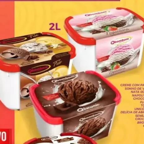 Sorvete Qbombom de 2L