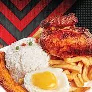 1/4 pollo  a lo pobre