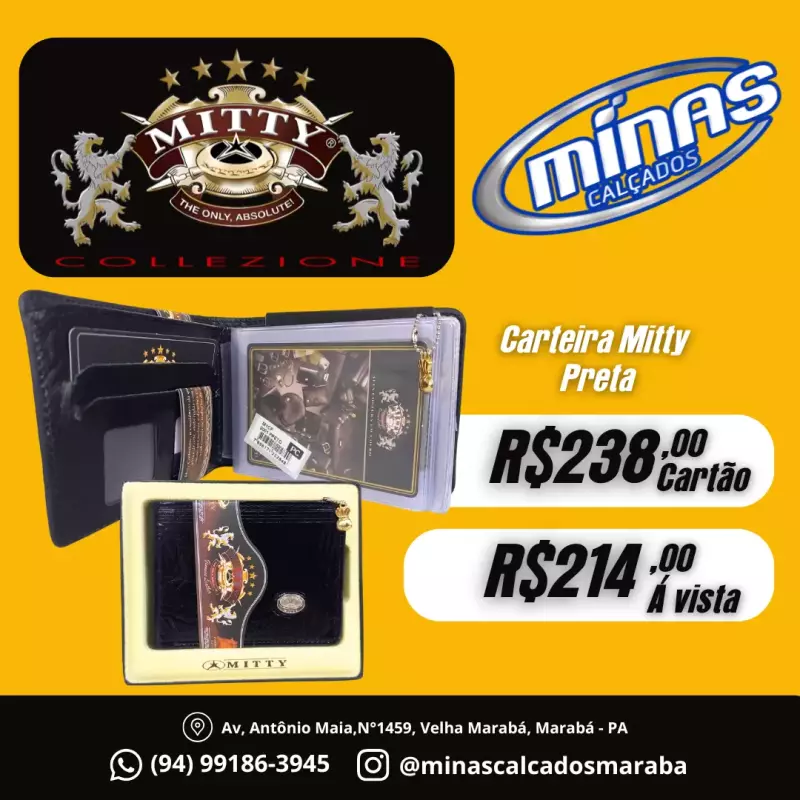 Carteira Mitty Preta RF:M1CP