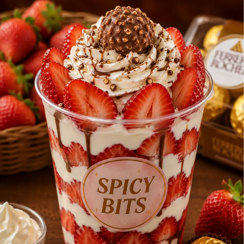 Fresas con crema y ferrero