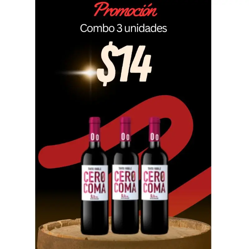 3 X $14 VINO CERO COMA