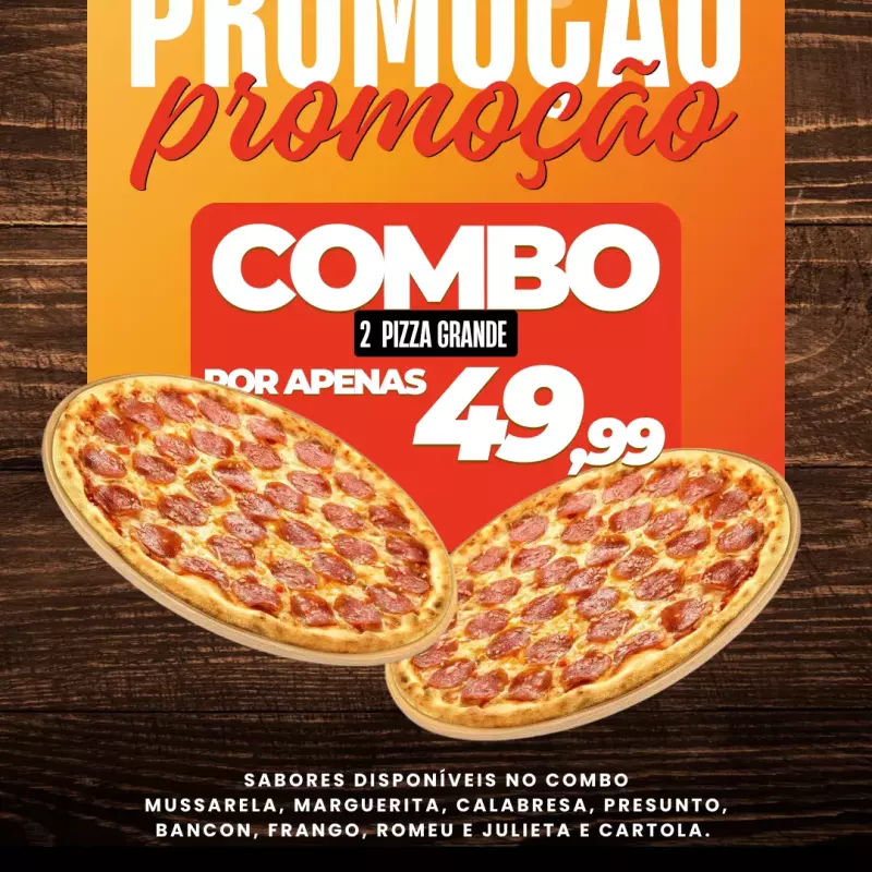 Combo - 2 Pizzas por R$ 49,99