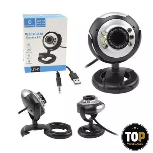 Câmera Web Cam Hd Ley-53 Plug-in 360º Graus