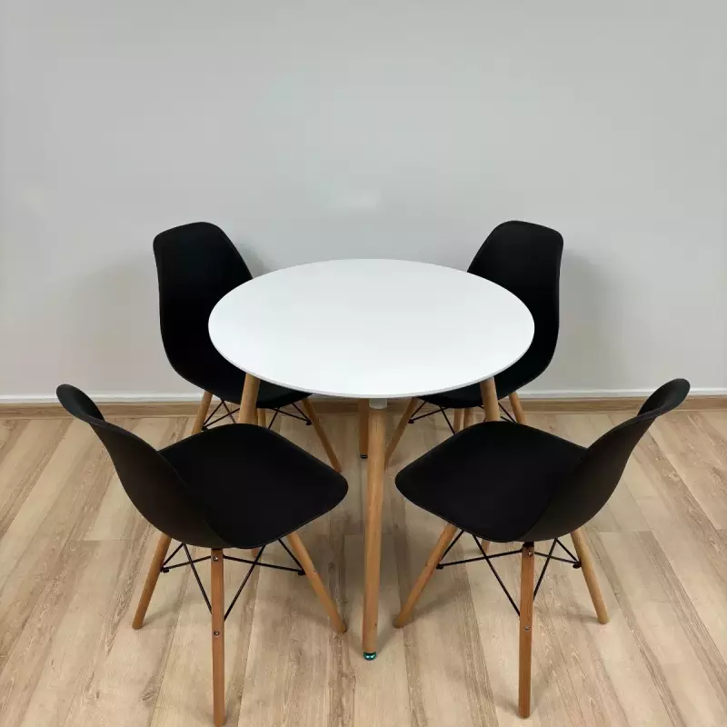 Mesa Nordica 100cm + 4 sillas eames