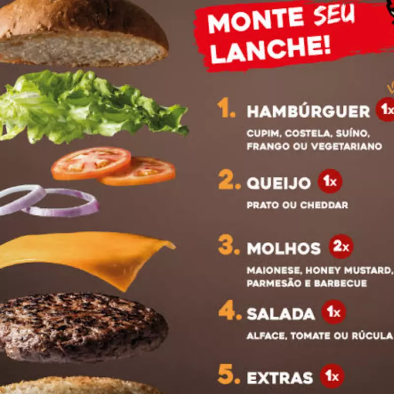 Monte seu hambúrguer