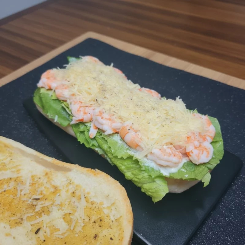 Panini César con Camarones Cocidos