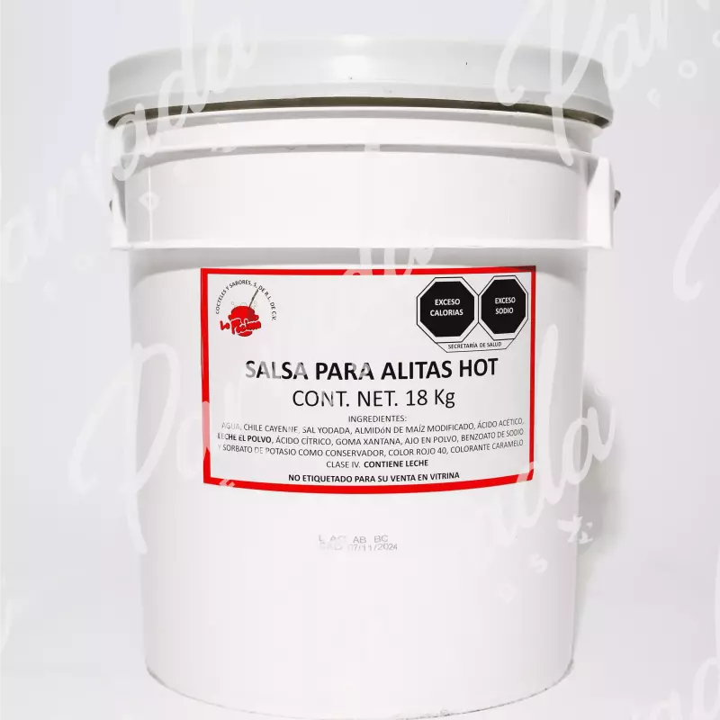Cubeta Salsa para Alitas Hot 18KG PO