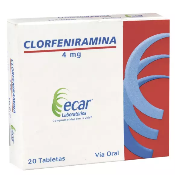 CLORFENIRAMINA 4MG 100 TABLETAS