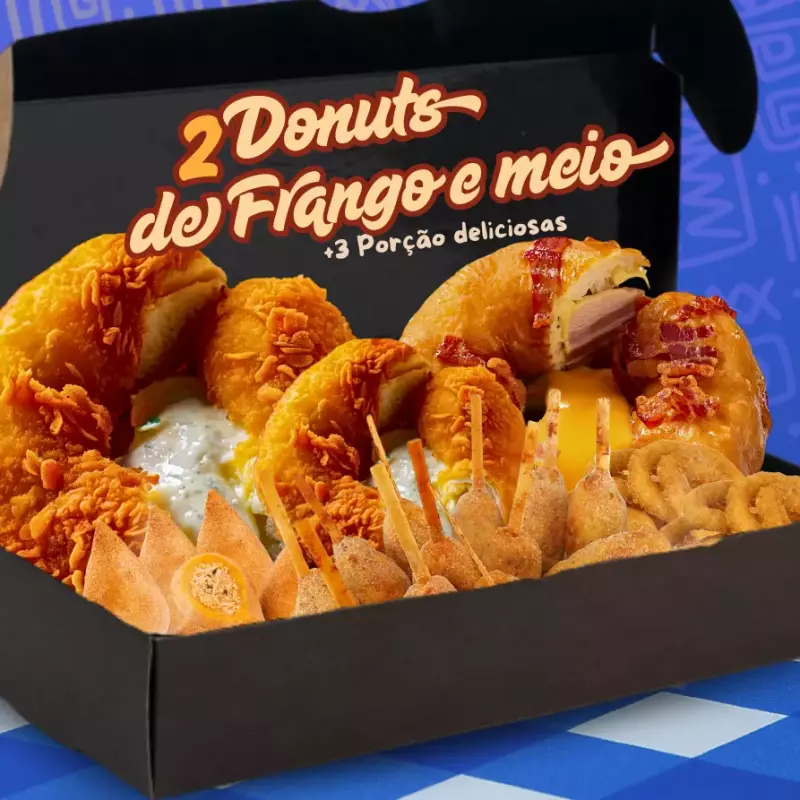 2 Donuts de frango e meio +3porções