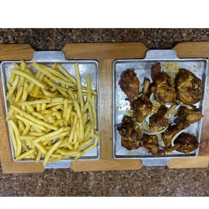 Frango apassarinho com fritas