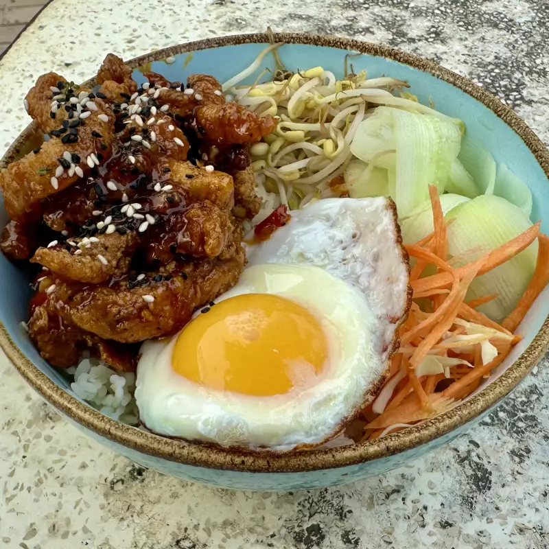 Korean chicken rice bowl