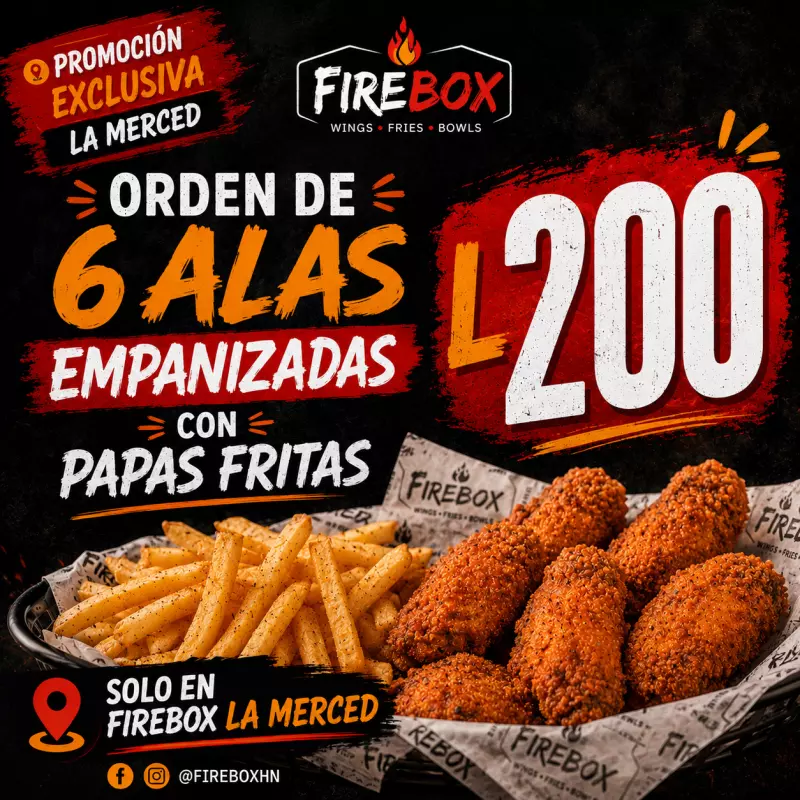 6 Alas Empanizadas + Papas Fritas
