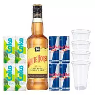 White horse com red bull
