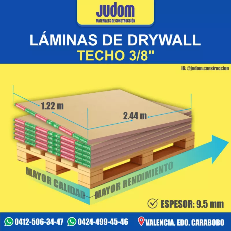 0700│LAMINA DE YESO 3/8" x 1.22 x 2